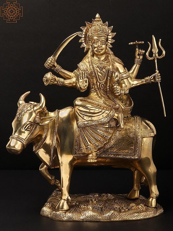 Umiyaa Mata Seated on The Back of a Cow (Rare Goddesses of India)