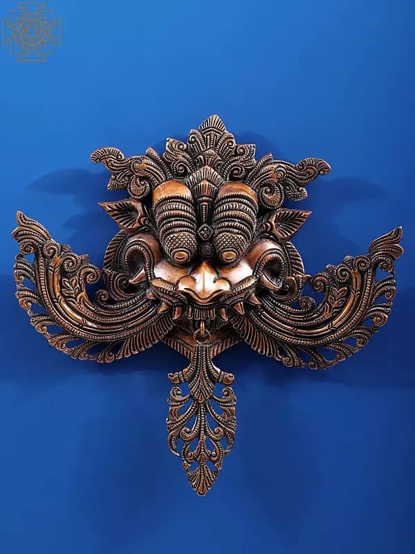 9" Kirtimukha Wall Hanging (Ward off Evil) In Brass | Handmade | Made In India