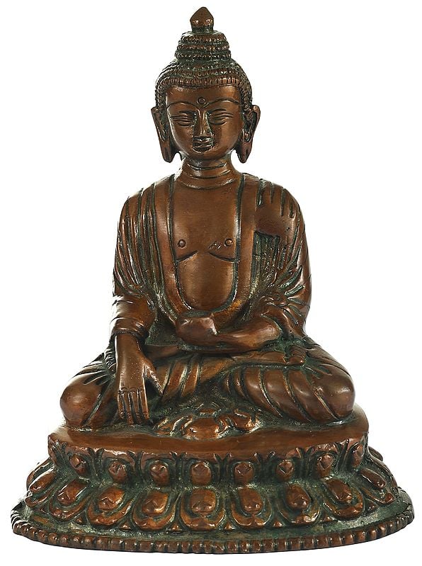6" Bhumisparsha Lord Buddha in State of Meditation in Brass | Handmade | Made In India