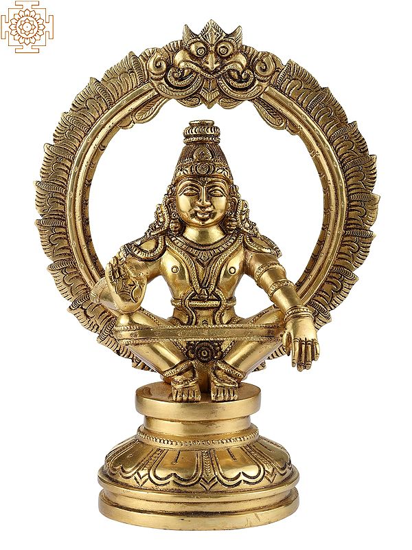 7" Saint Ayyappan In Brass | Handmade | Made In India