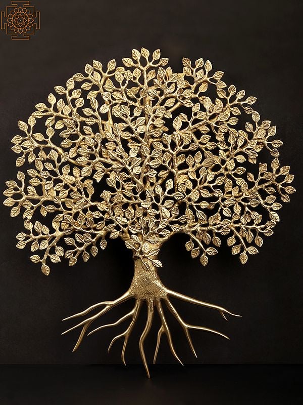 19" Beautiful Wall Hanging Tree | Handmade | Home Decor | Decorative Object / Accents | Brass | Made In India