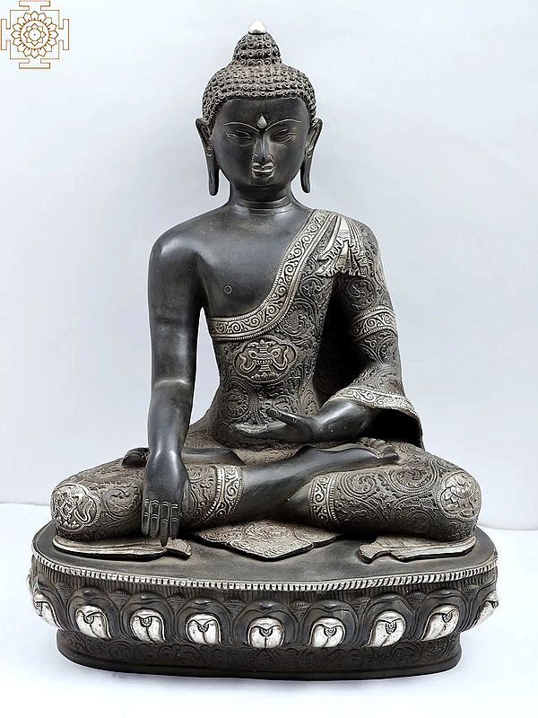 21" Brass Lord Buddha in Bhumisparsha Mudra | Handmade | Made In India