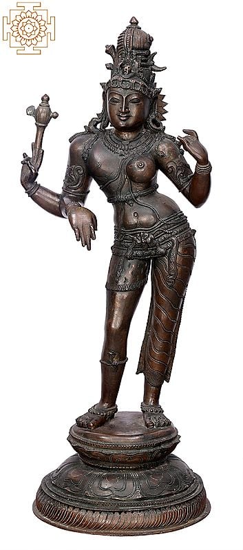 25" Ardhanarishvara | Handmade | Madhuchista Vidhana (Lost-Wax) | Panchaloha Bronze from Swamimalai