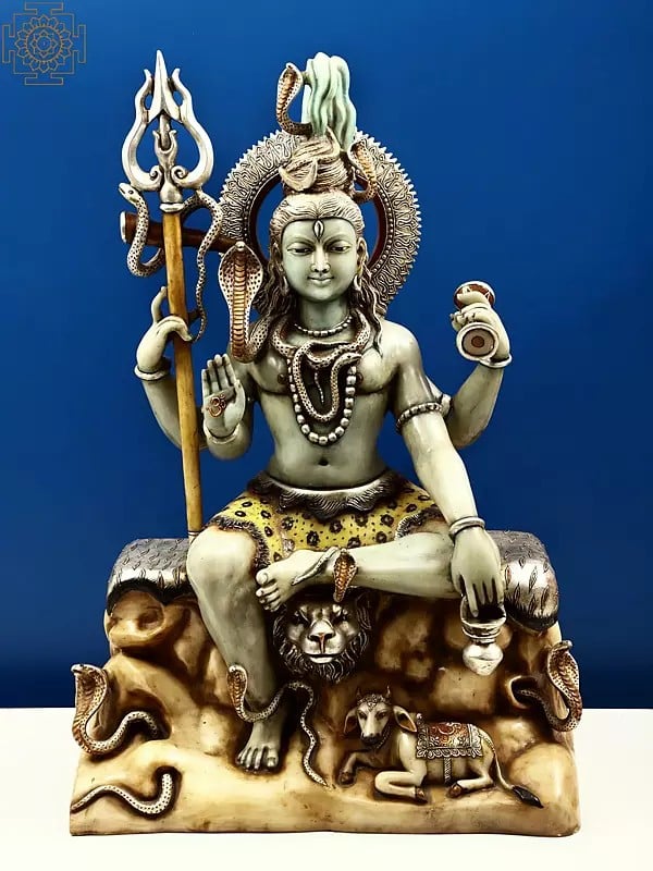 36" Large Superfine Lord Shiva Seated on Kailash