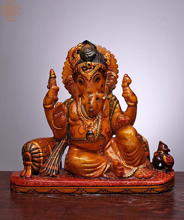9" Sitting Lord Ganesha Statue | Handmade | Marble Ganesha Statue | Lord Ganesha Idol | Siddhi Vinayak | Ganpati