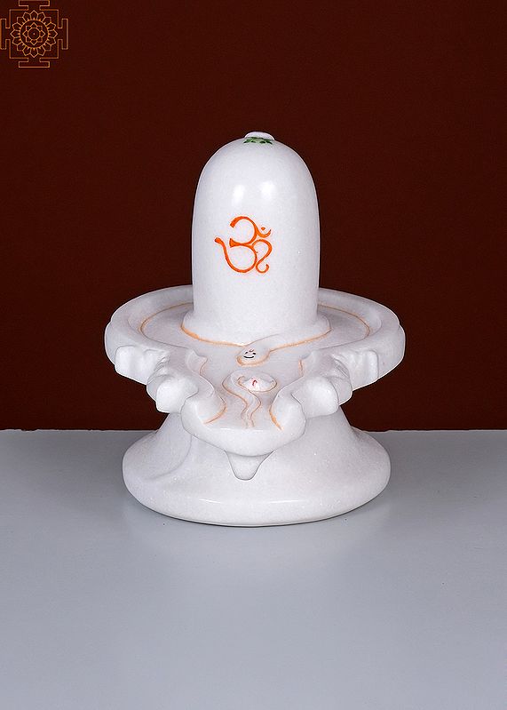 9" Whie Marble Shiva Linga | Handmade | Lingam | Idols for Home Decor and Pooja | Mahashiva Ratri Puja Decor | Shiv Ling Indian God Statue