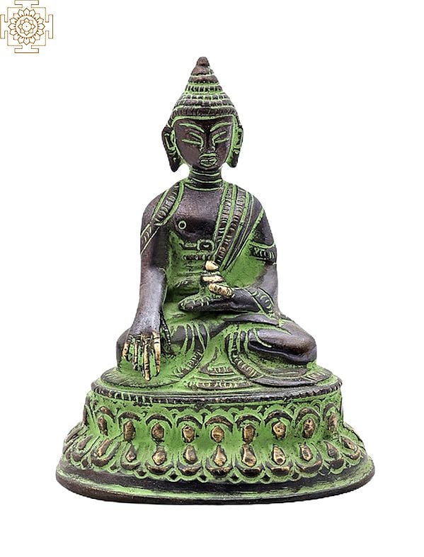4" Medicine Buddha Statue in Brass | Handmade | Made in India
