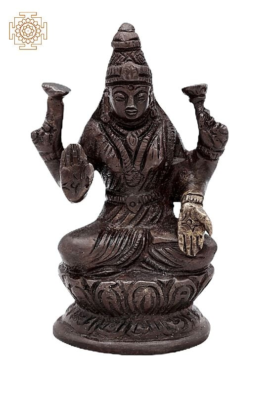 3" Small Goddess Lakshmi Statue | Handmade |  Lakshmi Brass Statue | Goddess of Money | Made in India