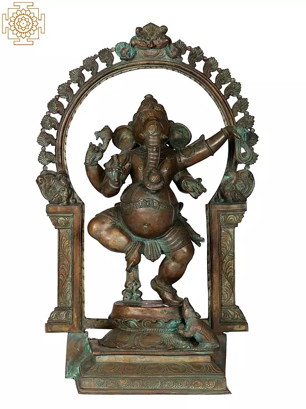20" Dancing Ganesha Bronze Idol | Madhuchista Vidhana (Lost-Wax) | Panchaloha Bronze from Swamimalai