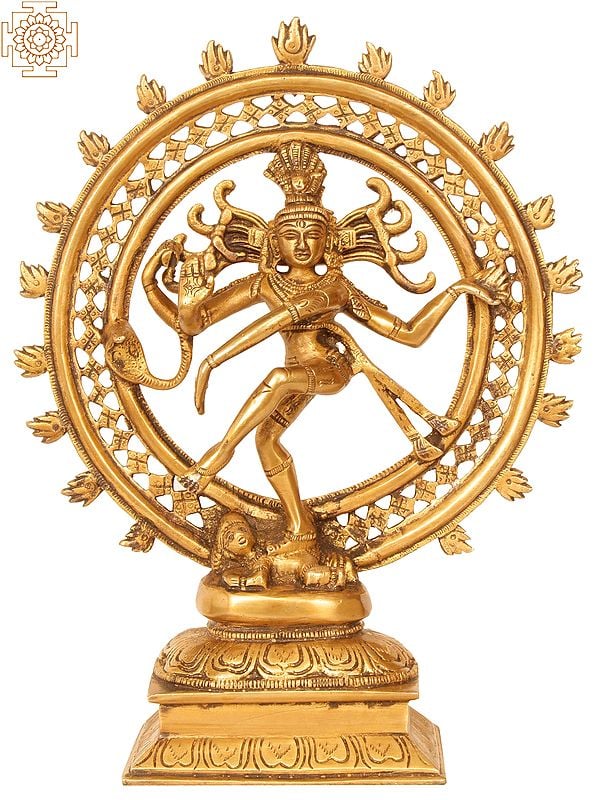 11" Shiva's Cosmic Dance in Brass | Handmade | Made In India
