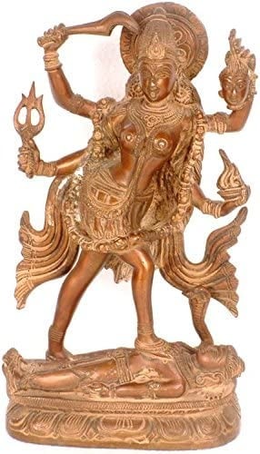 9" Goddess Kali In Brass | Handmade | Made In India