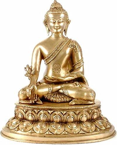 13" Tibetan Buddhist God The Buddha who Heals (Medicine Buddha) In Brass | Handmade | Made In India