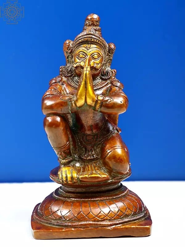 5" Vishnu's Vehicle - Garuda In Brass | Handmade | Made In India