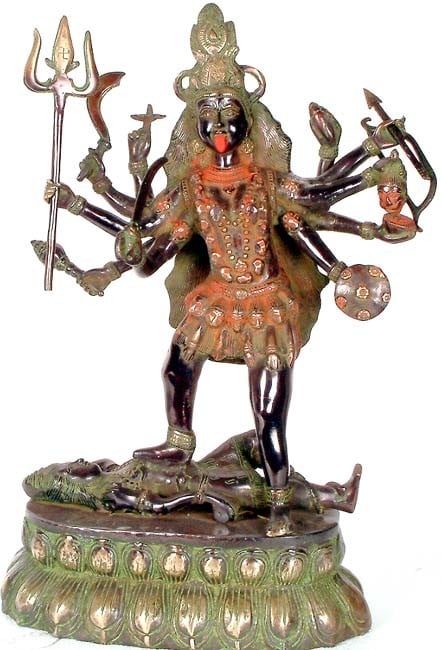 21" Mahakali - The Cosmic Form of Goddess Kali In Brass | Handmade | Made In India