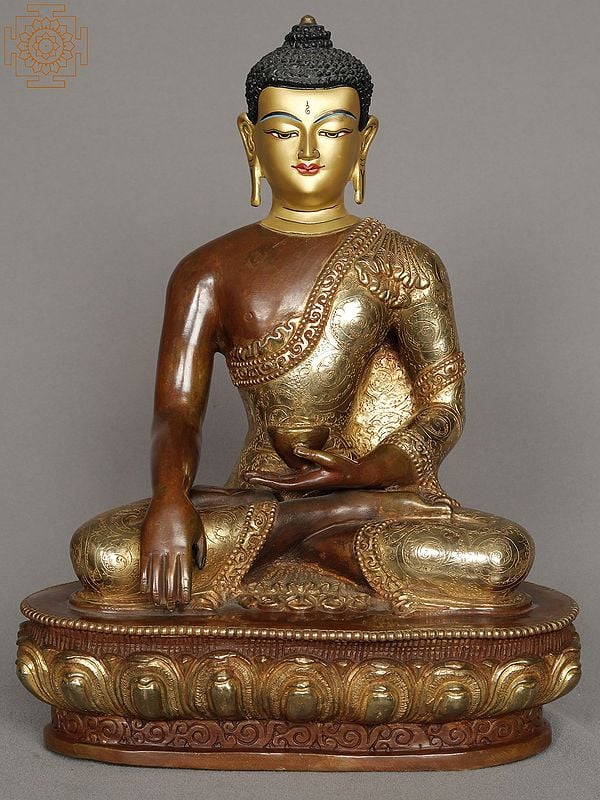 12" Lord Shakyamuni Buddha Copper Statue from Nepal