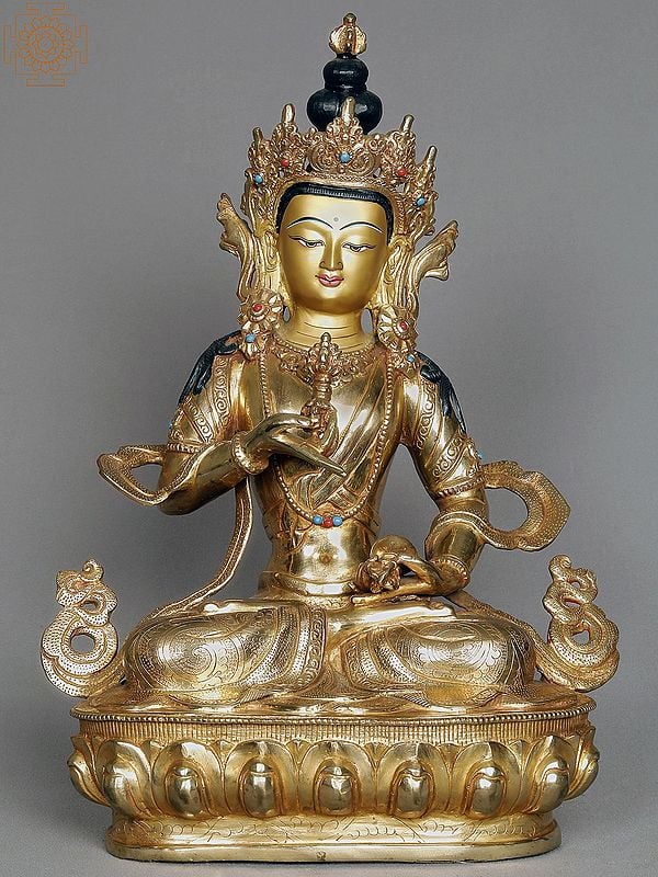 14" Tibetan Buddhist Deity Vajrasattva Idol | Copper Statue from Nepal