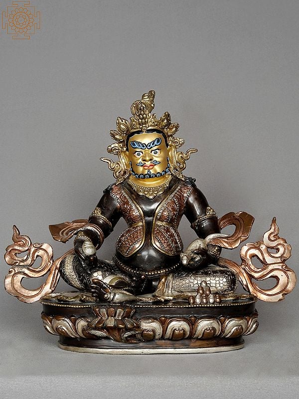 15" Copper Tibetan Buddhist Kubera Statue from Nepal