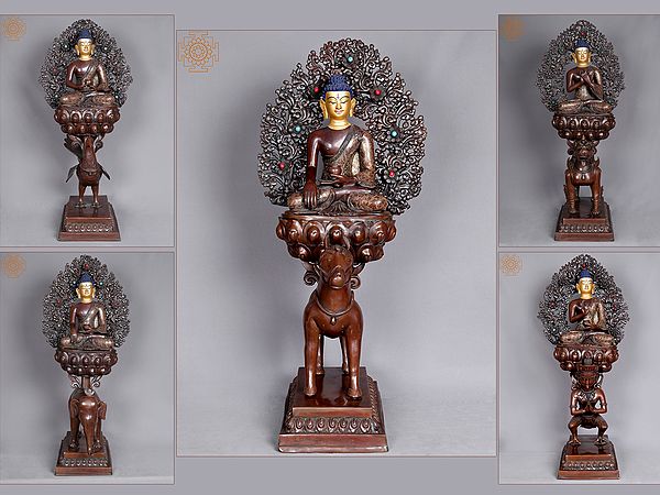 29" Set of Five Pancha Buddha From Nepal