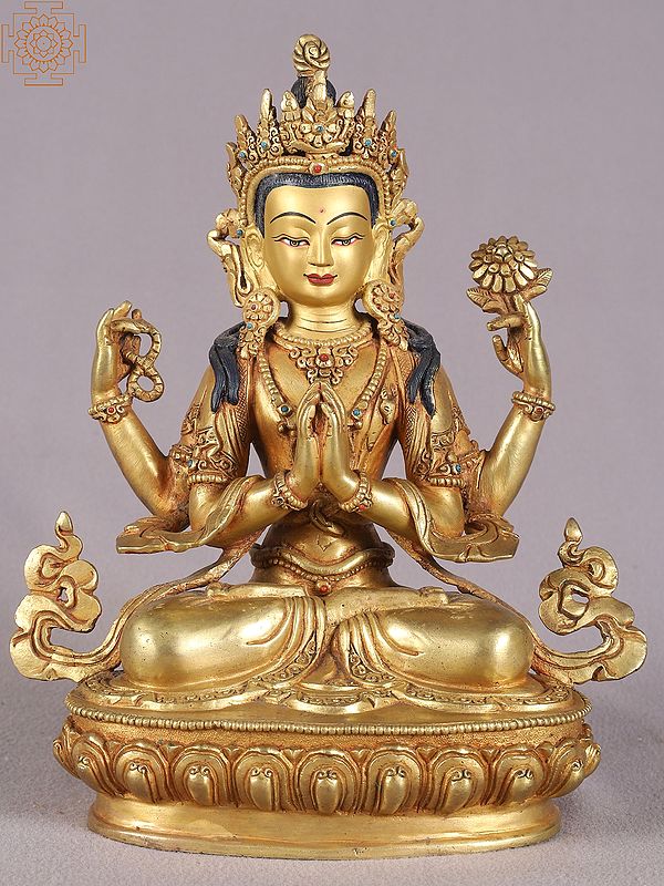 9" Kharchari Nepalese Copper Idol | Buddhist Deity Statues