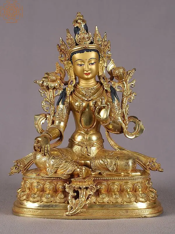 Brass Goddess Tara Statue - 13"