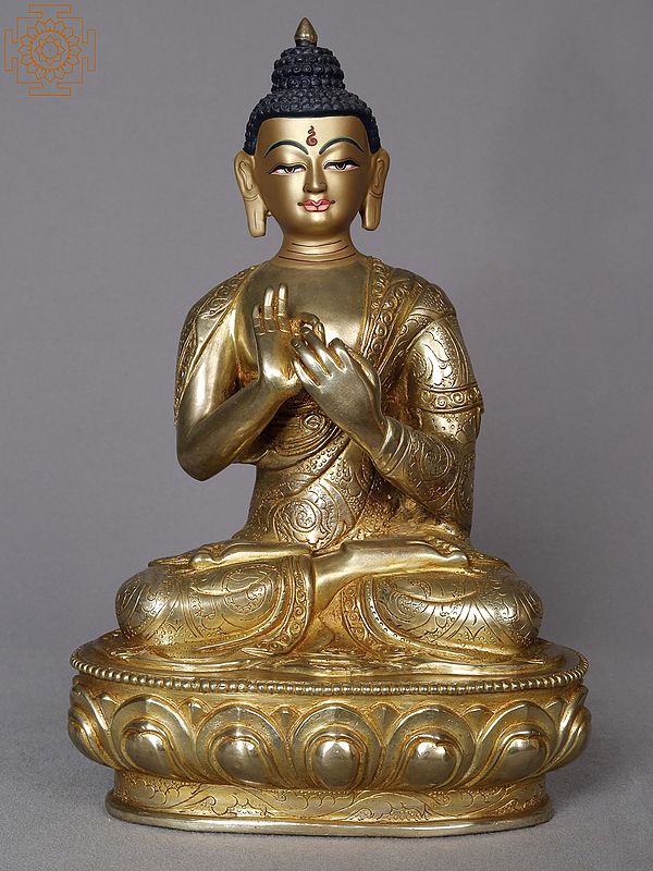 9" Lord Shakyamuni Buddha Copper Statue | Idol from Nepal