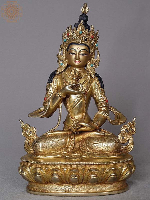 10" Vajrasattva Copper Statue from Nepal | Buddhist Deity Idols
