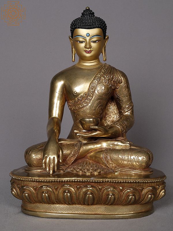 10" Lord Shakyamuni Buddha Nepalese Copper Statue