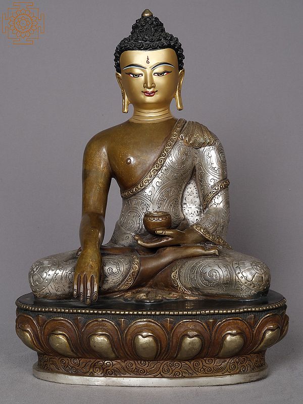 11" Lord Shakyamuni Buddha Copper Statue | Buddhist Deity Idols from Nepal
