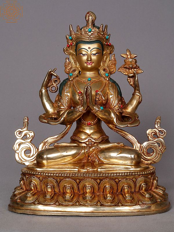 9" Kharchari Copper Statue from Nepal | Buddhist Deity Idols