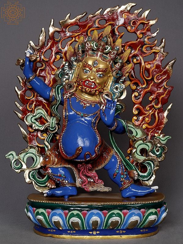 14" Vajrapani Copper Statue from Nepal | Buddhist Deity Idols