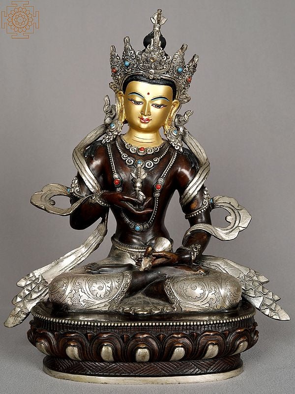 11" Vajrasattva Copper Statue from Nepal | Buddhist Deity Idols