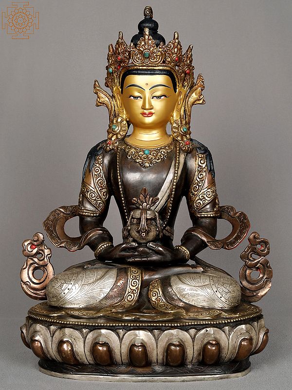 13" Aparmita Buddha Copper Statue from Nepal | Amitabha Buddha Idols