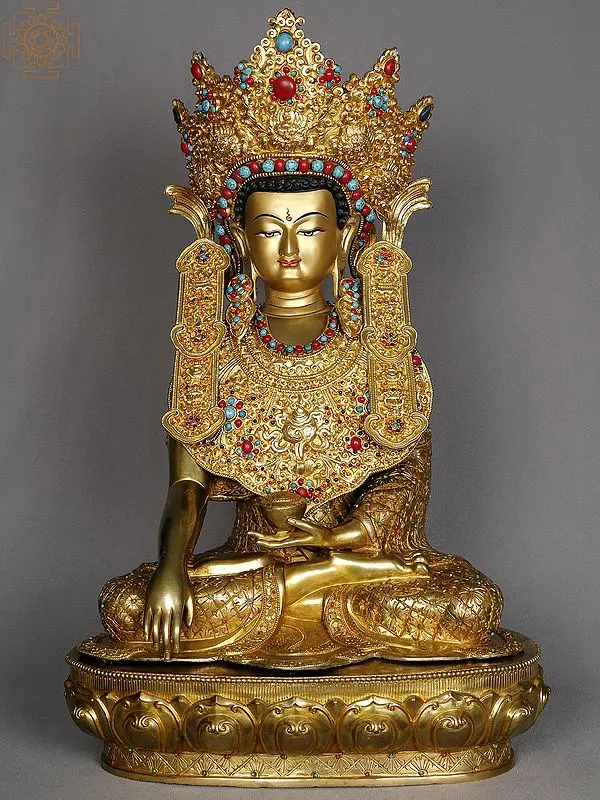 Two Feet High Shakyamuni Buddha Statue from Nepal