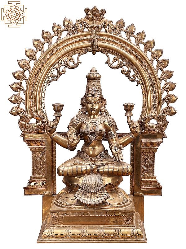 29" Sitting Goddess Lakshmi with Arch