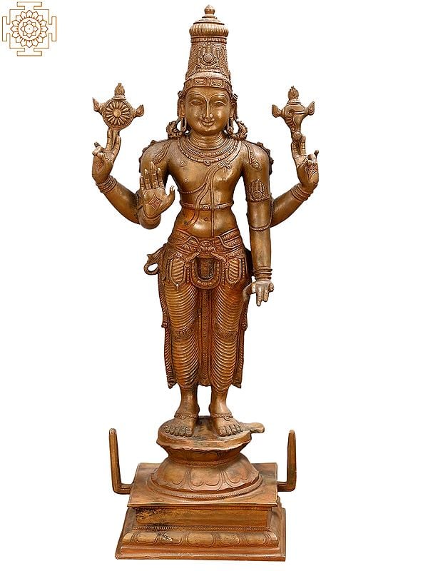 21" Standing Lord Vishnu Bronze Statue