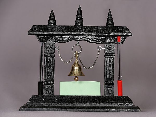 10" Wooden Temple with Brass Bell