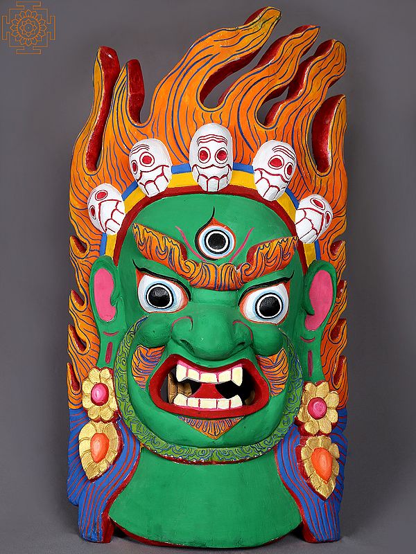 26" Wooden Bhairava Mask