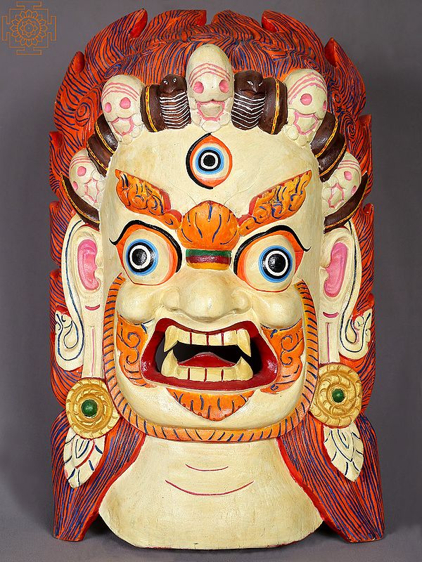 26" Wooden Bhairava Mask