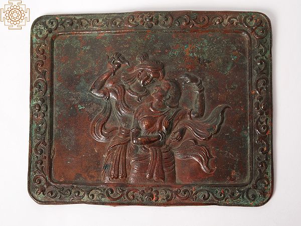 Dancing Radha Krishna Idol | Vintage Copper Sculpture