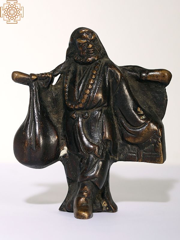 4" Small Vintage Tibetian Buddhist Monk Brass Statue