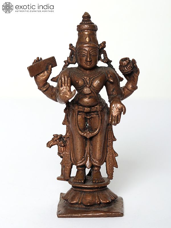 Small Lord Shukra Dev Idol in Copper | Handmade Statue | Made in India