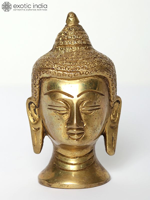 Small Gautam Buddha Face | Handmade Brass Statue | Made in India