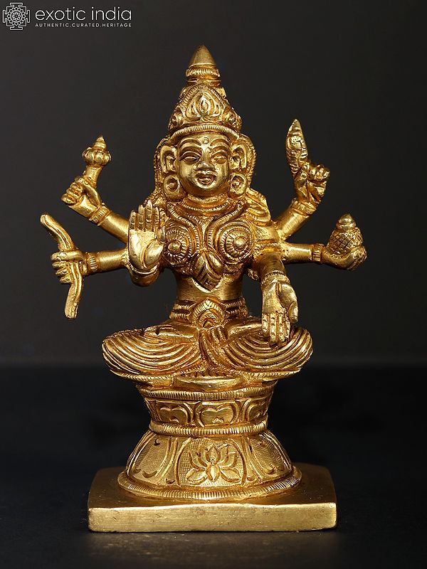 5" Goddess Dhana Lakshmi | Brass Statue