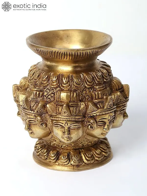 3" Brass Ashtalakshmi Face Puja Kalash