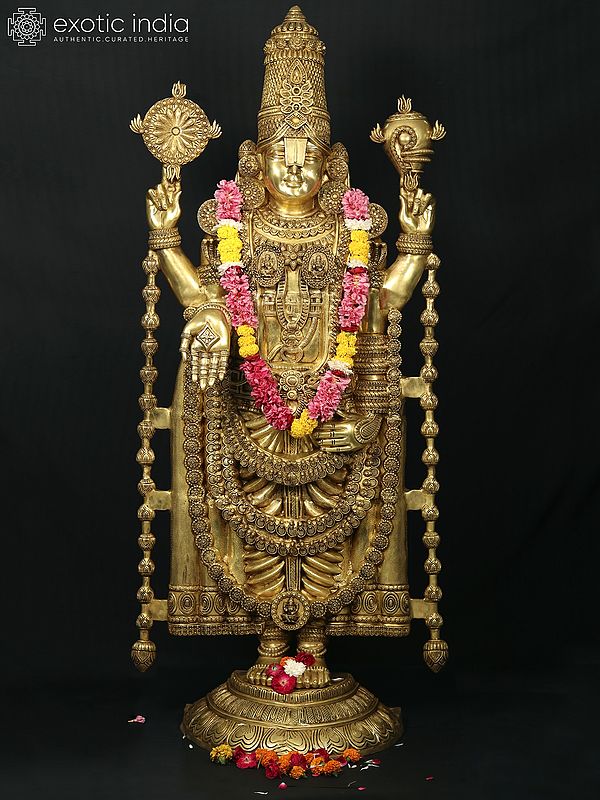 69" Large Tirupati Balaji (Venkateshvara) | Brass Statue