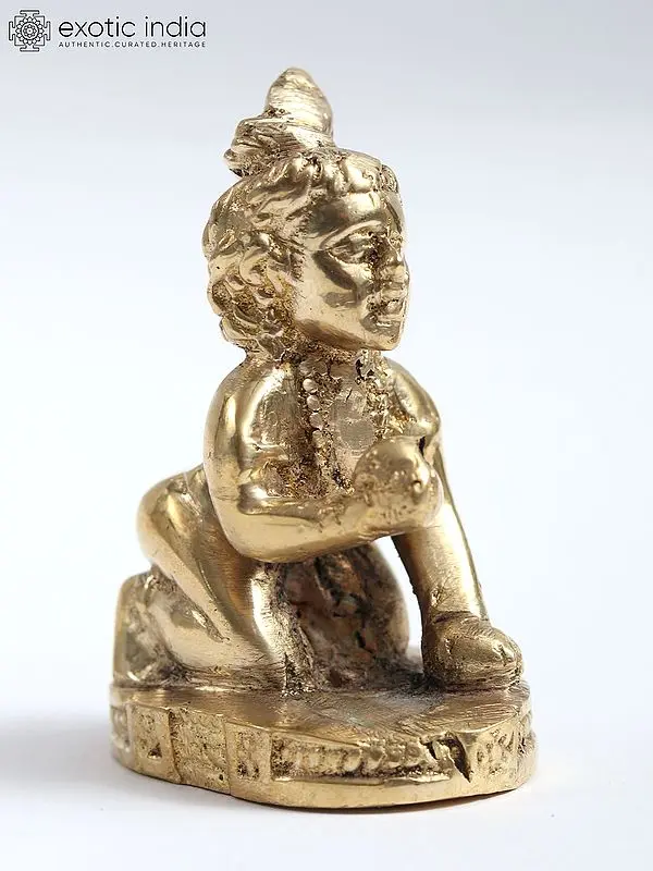 2" Small Laddoo Gopal Brass Statue