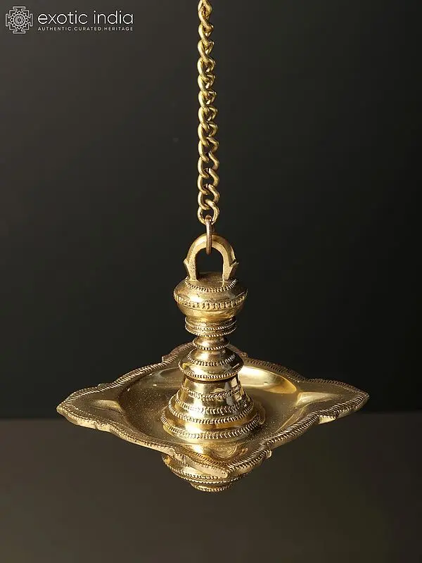 6" Brass Four Wicks Wall Hanging Lamp