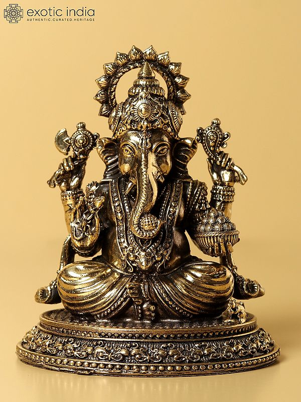 4" Small Brass Superfine Lord Ganapati Idol