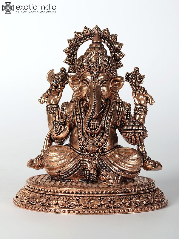 4" Small Brass Superfine Lord Ganapati Idol