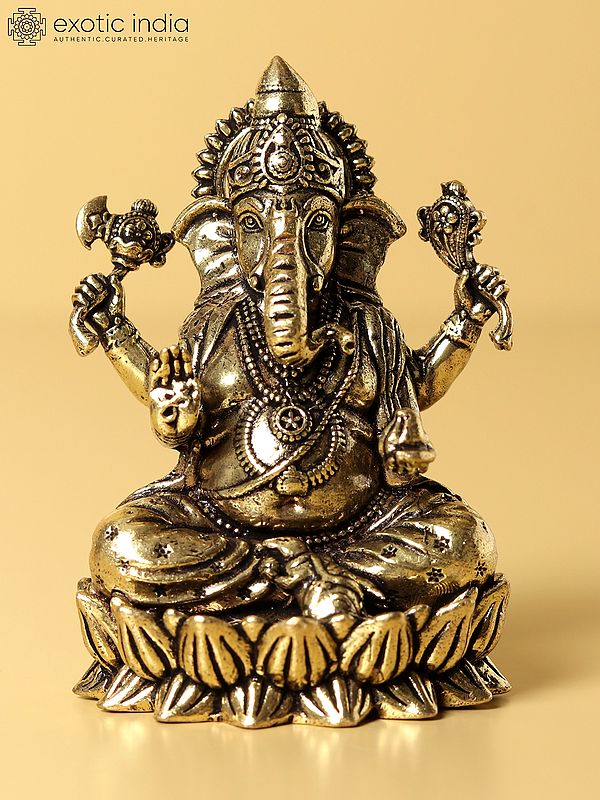 2" Small Brass Lord Ganesha Idol